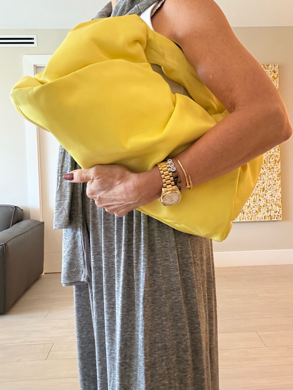 Bottega Veneta Lemon Yellow Padded Shoulder Hobo - Picture 3 of 7